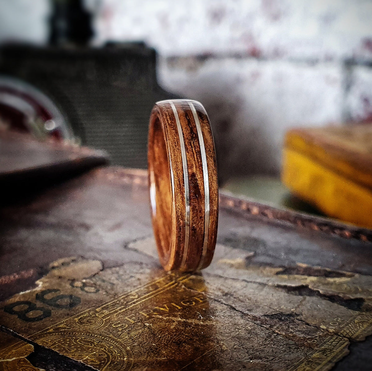 English Brown Oak & Twin Silver